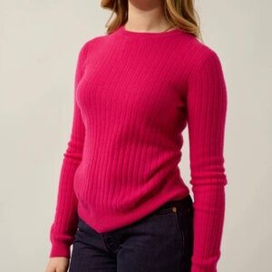 GAP Womens Ribbed crewneck sweater in pink size XL (180)